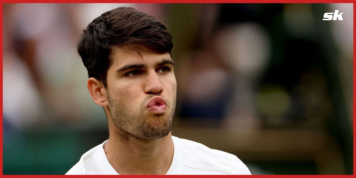 Carlos Alcaraz beat Ugo Humbert in the Wimbledon fourth round.