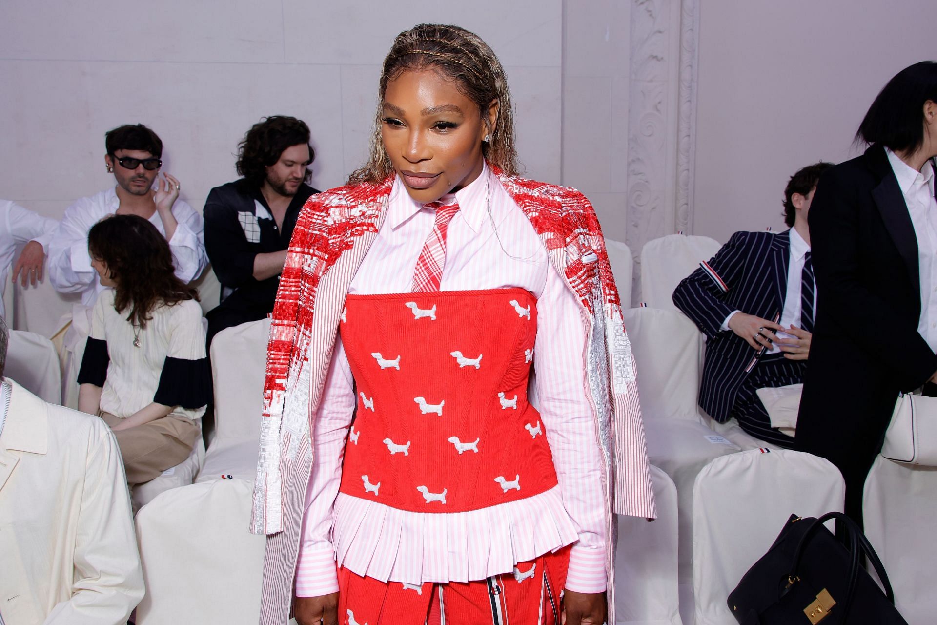 Serena Williams at Paris Fashion Week (Source: getty)