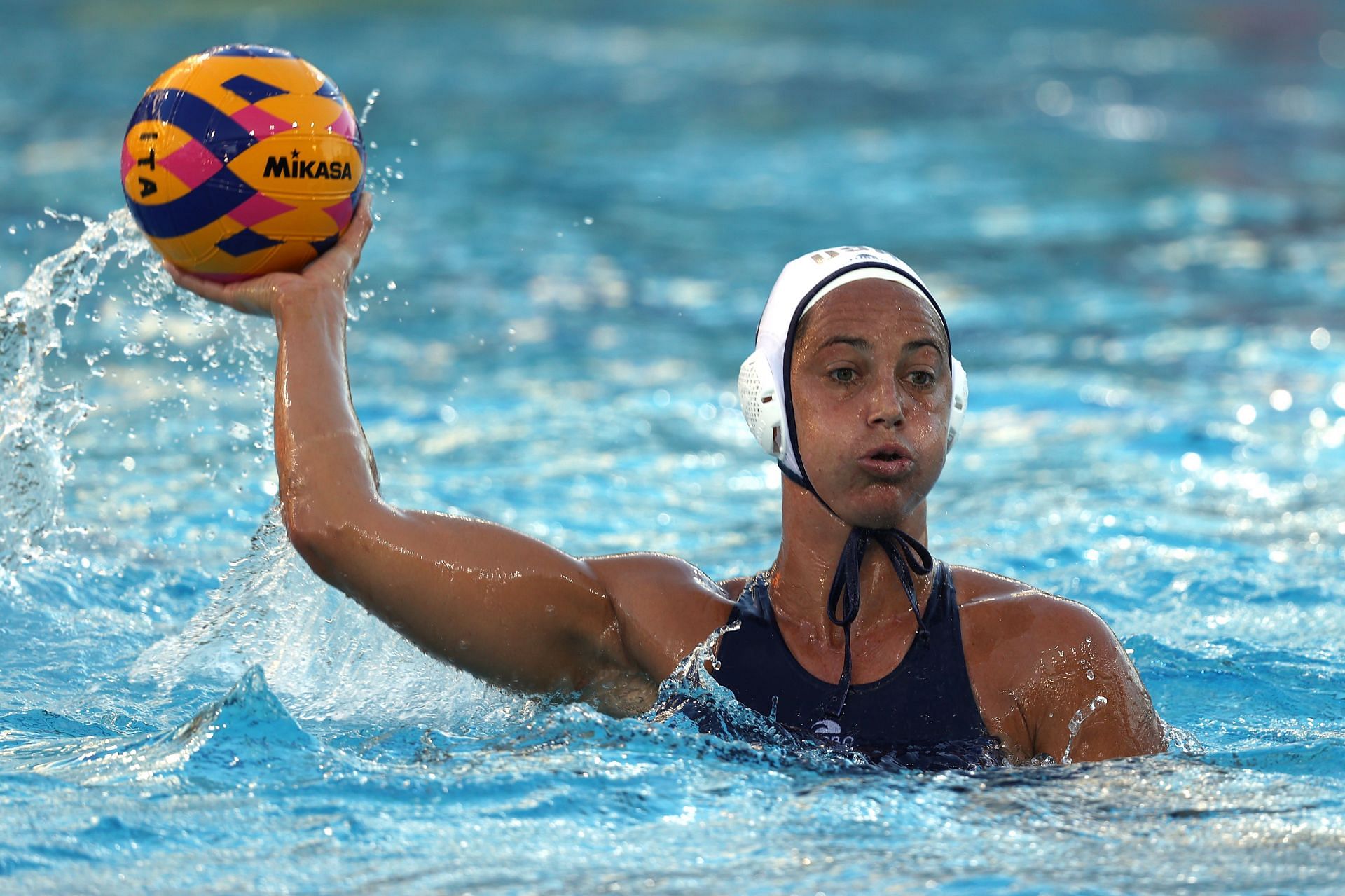 Maggie Steffens during a match against Italyn in San Antonio (Image via: Getty Images)