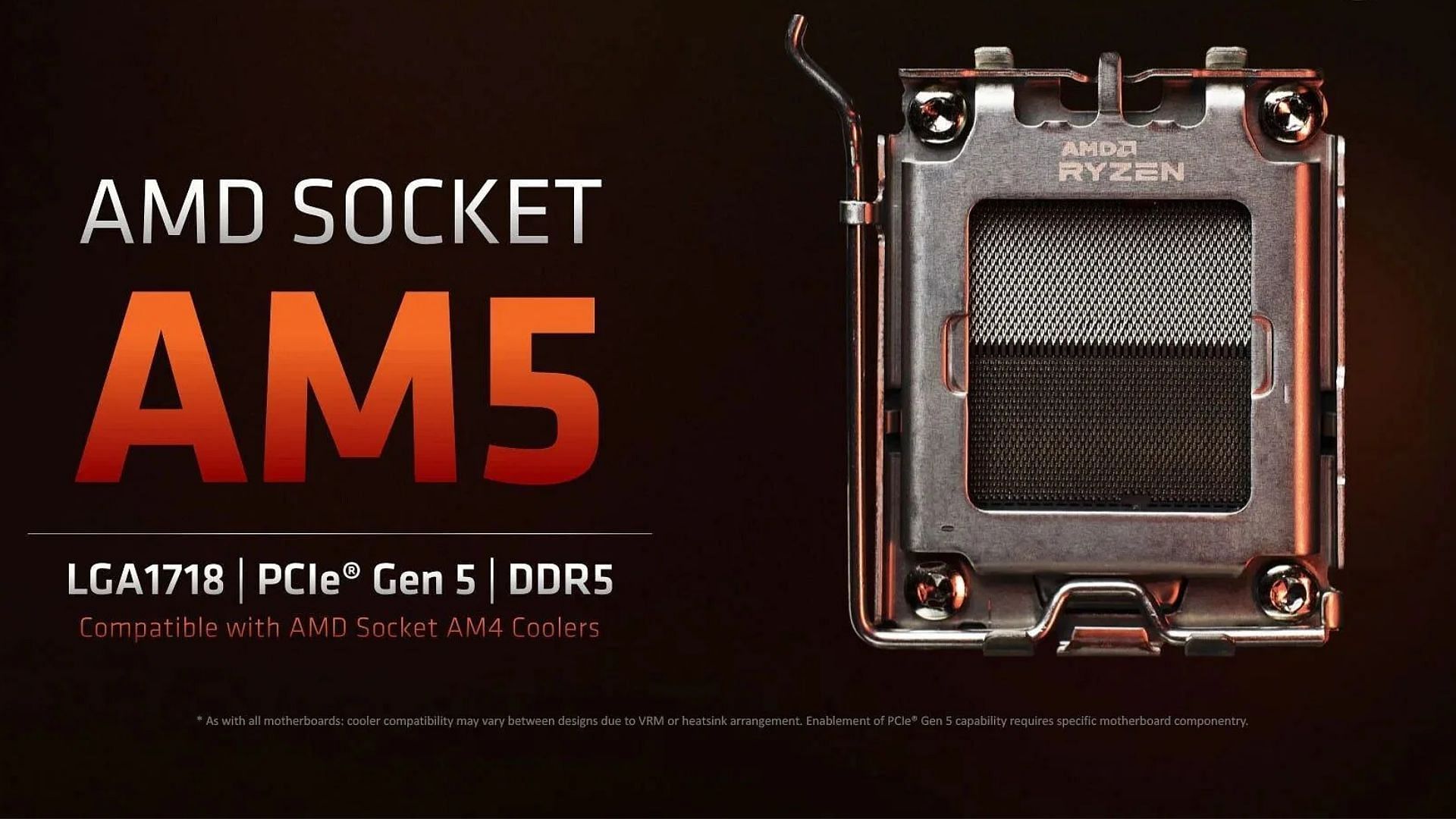 The AMD Ryzen 9000X3D chips will use the same AM5 socket (Image via AMD)