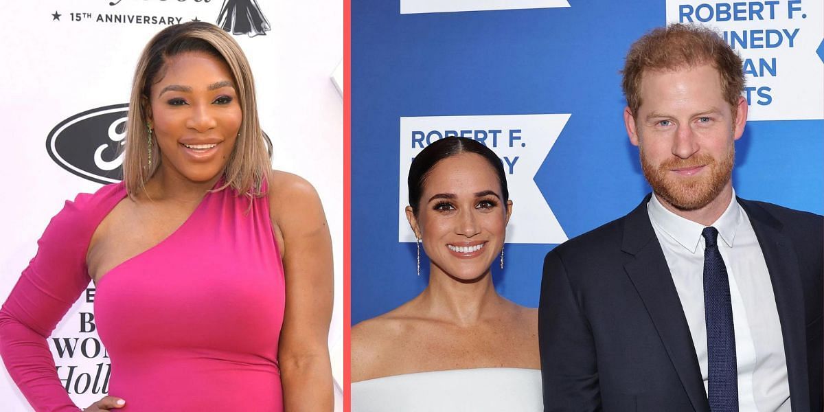 Serena Williams (L), Meghan Markle and Prince Harry (R) (Source: Getty Images)