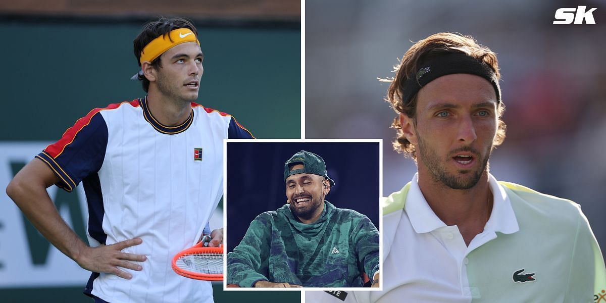 Taylor Fritz(L), Arthur Rinderknech and Nick Kyrgios (Source: GETTY)