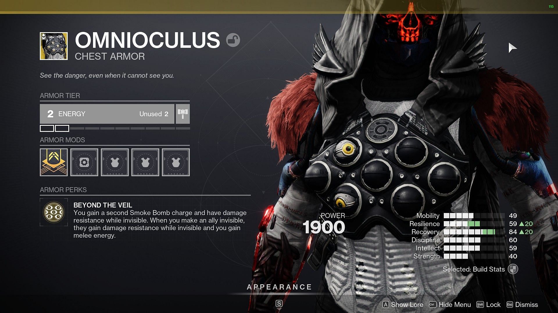 Omnioculus chest armor in Destiny 2 (Image via Bungie)