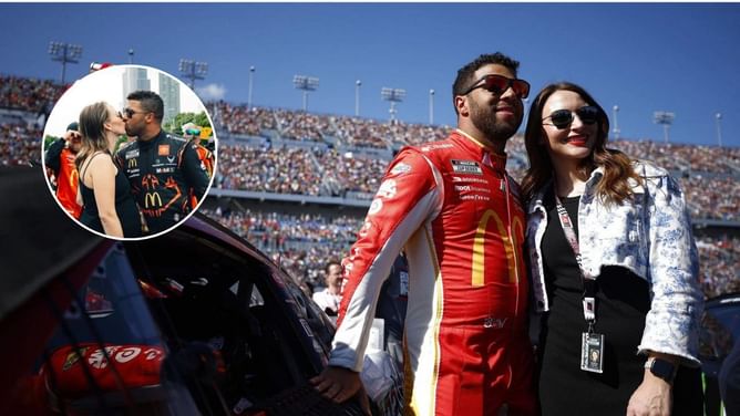 "He tried to knock me out" - Amanda Wallace jokes about pre-race "smooch" with Bubba Wallace at Chicago