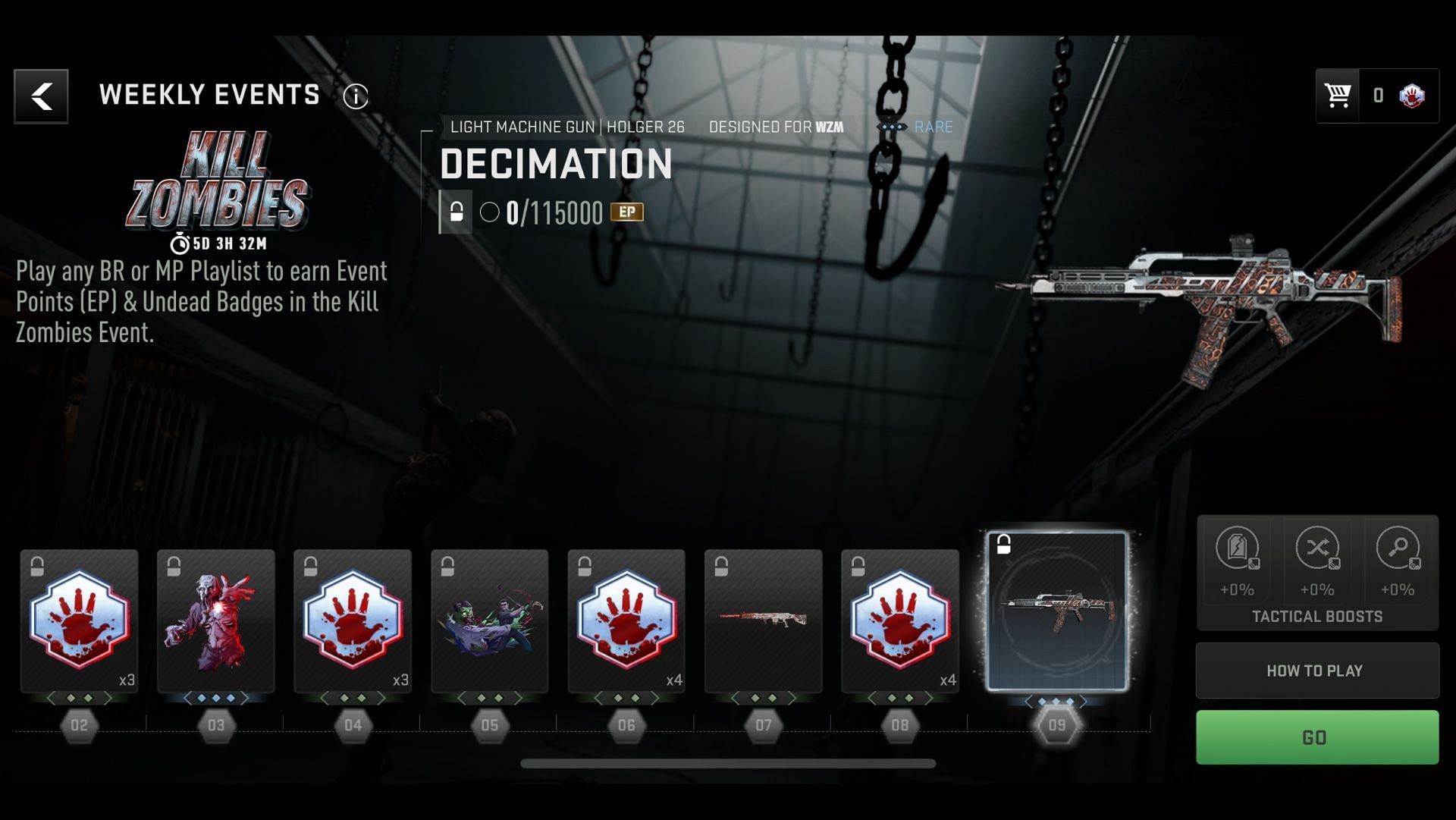 Kill Zombies event rewards (Image via Activision)