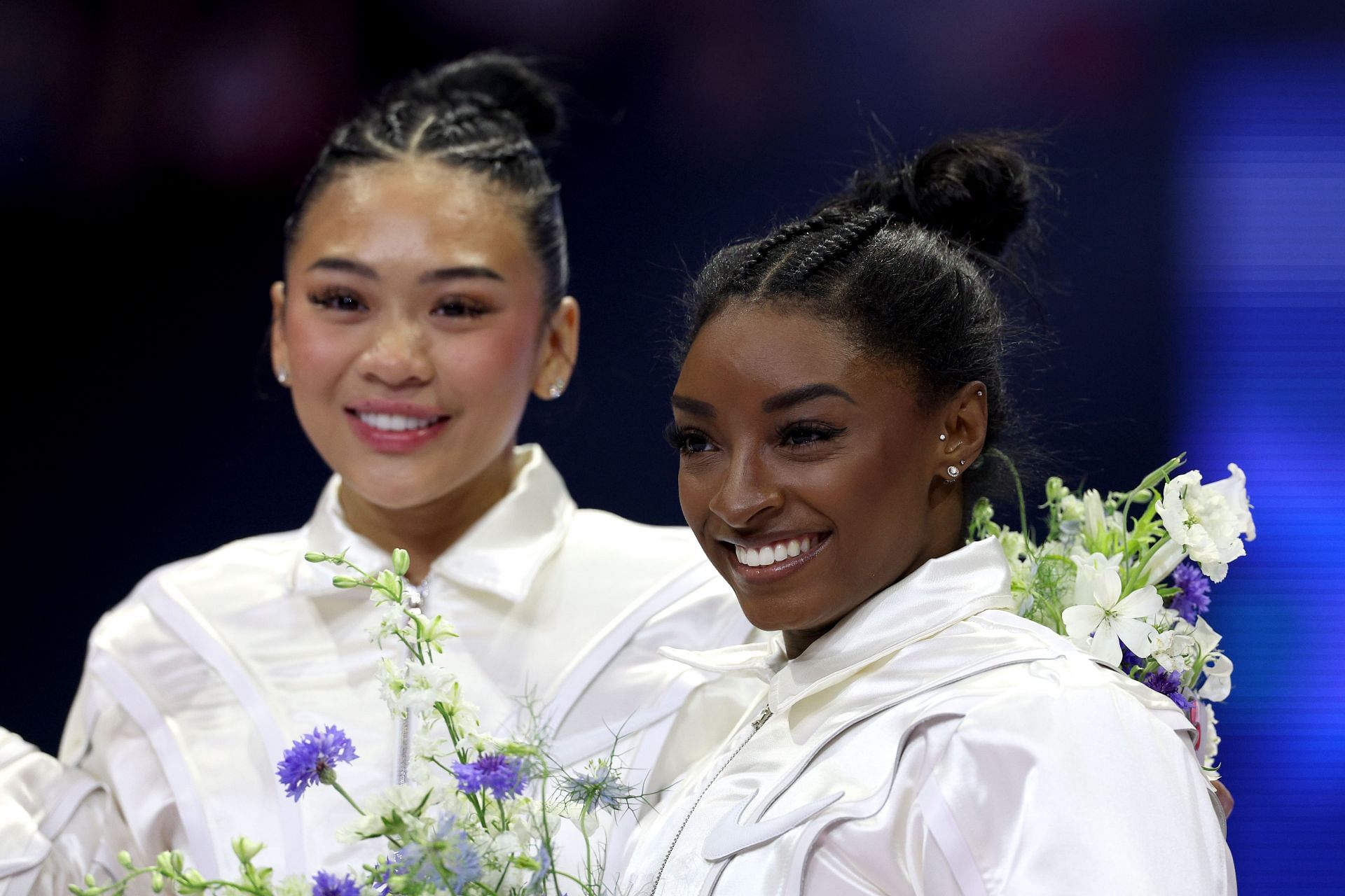 Suni Lee and Simone Biles at the 2024 U.S. Olympic Team Trials (Image via Getty)