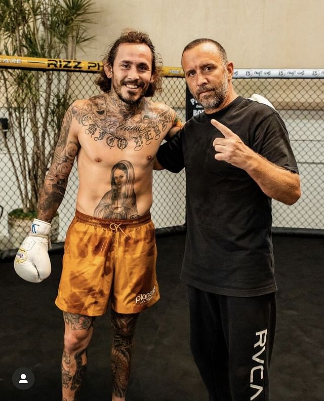 In Photos: Marlon Vera looks focused hitting pads with Jason Parillo, a ...