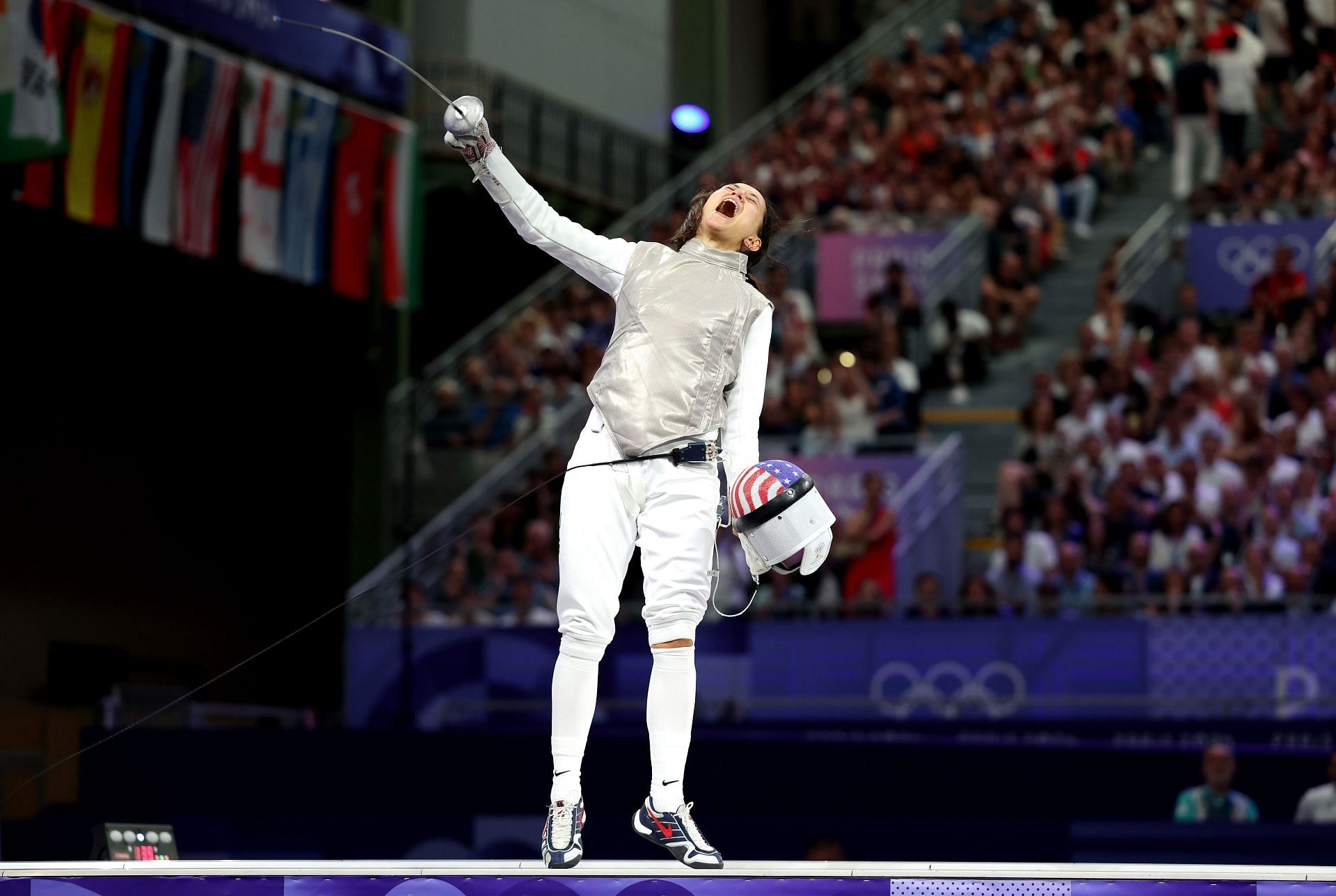 Lee Kiefer during the 2024 Paris Olympics Games (Image via: Getty Images)