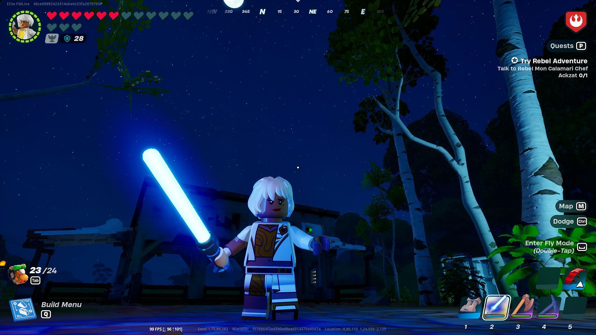 You cannot craft a Lightsaber in LEGO Fortnite (Image via Epic Games)