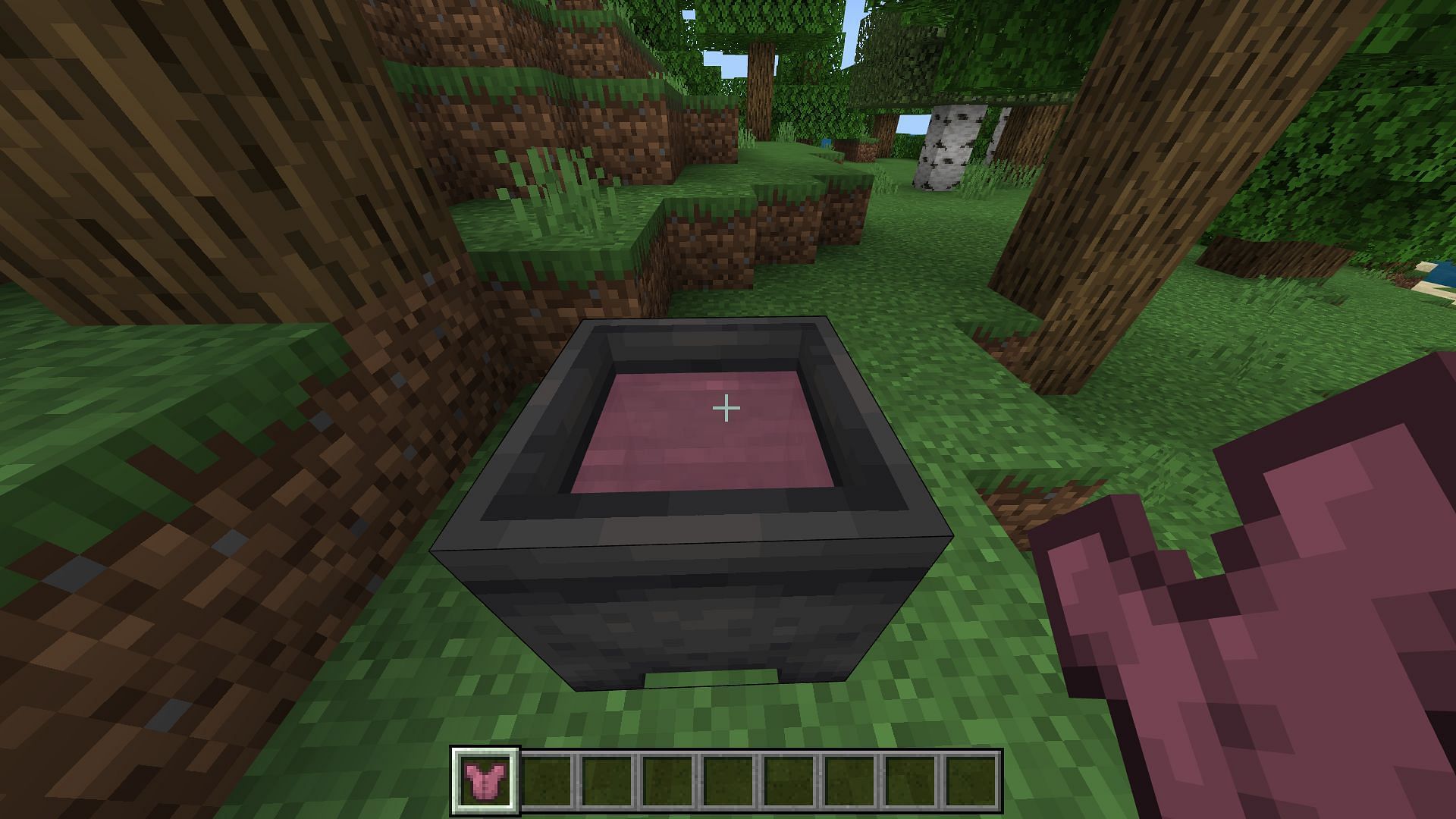 Dyes can be mixed and applied in a cauldron in Bedrock Edition (Image via Mojang Studios)