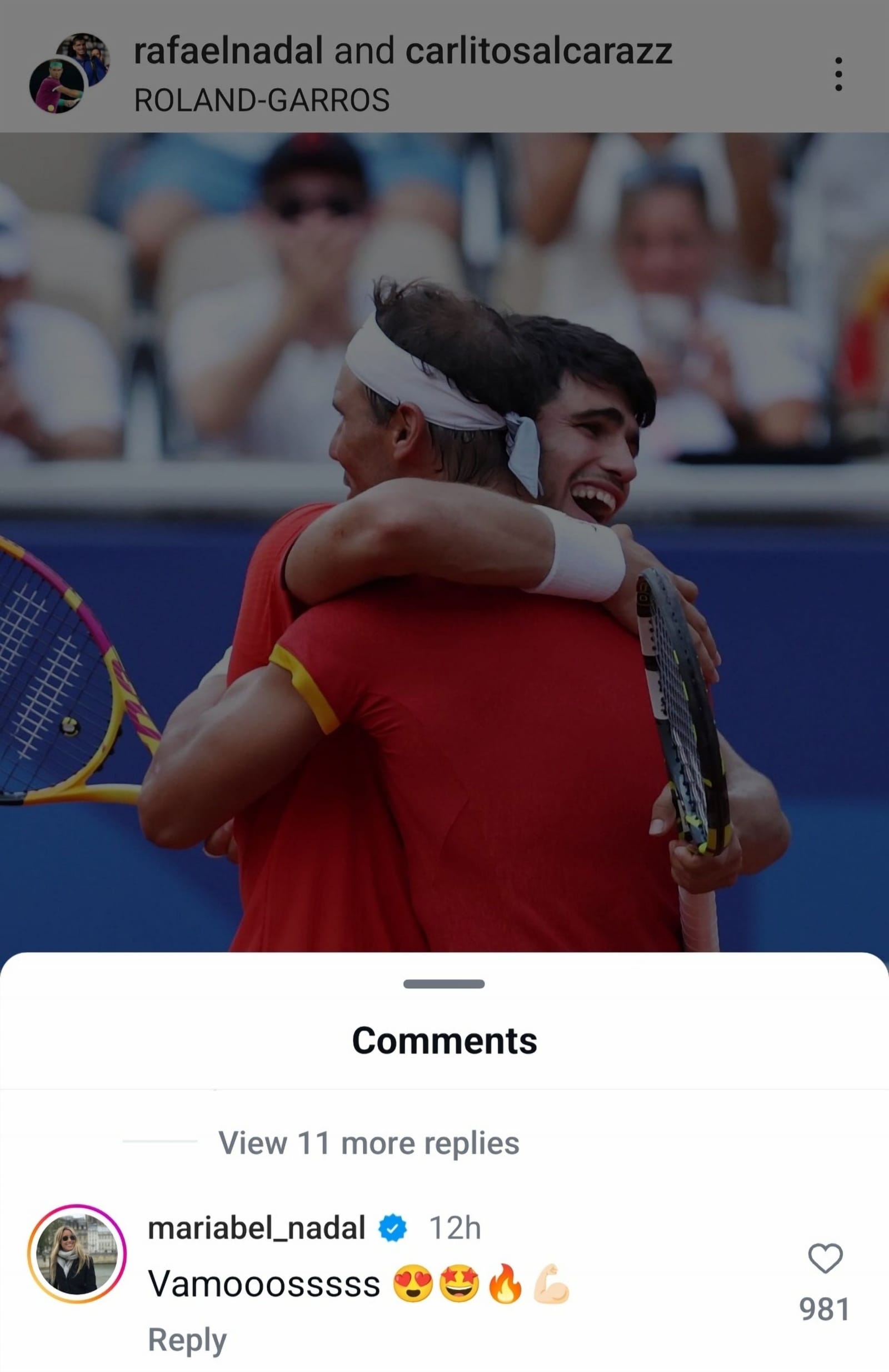 Rafael Nadal's sister Maribel delightedly cheers him and Carlos Alcaraz ...