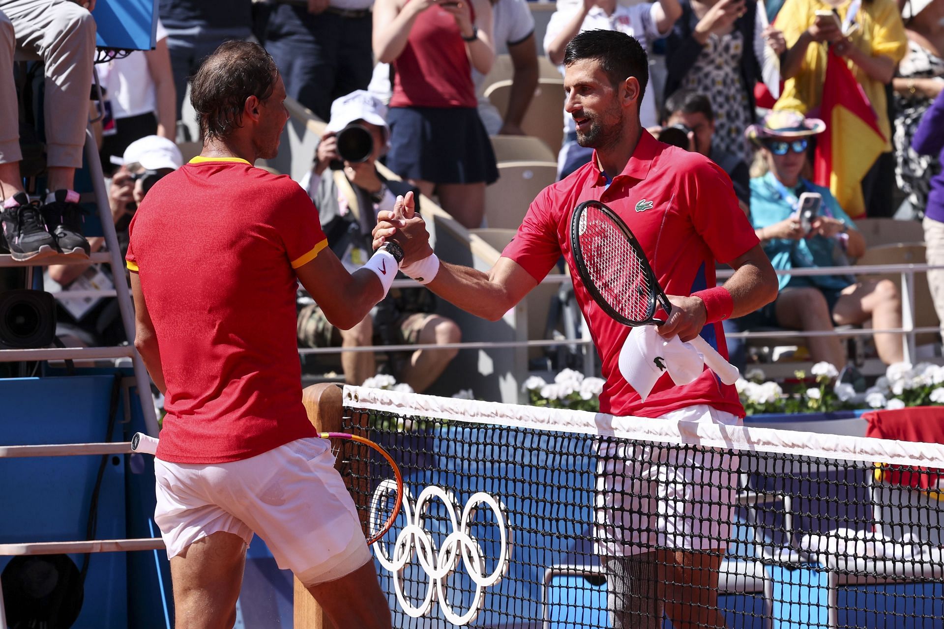 The Spaniard (L) and Novak Djokovic pictured at Paris Olympics 2024 - Source: Getty