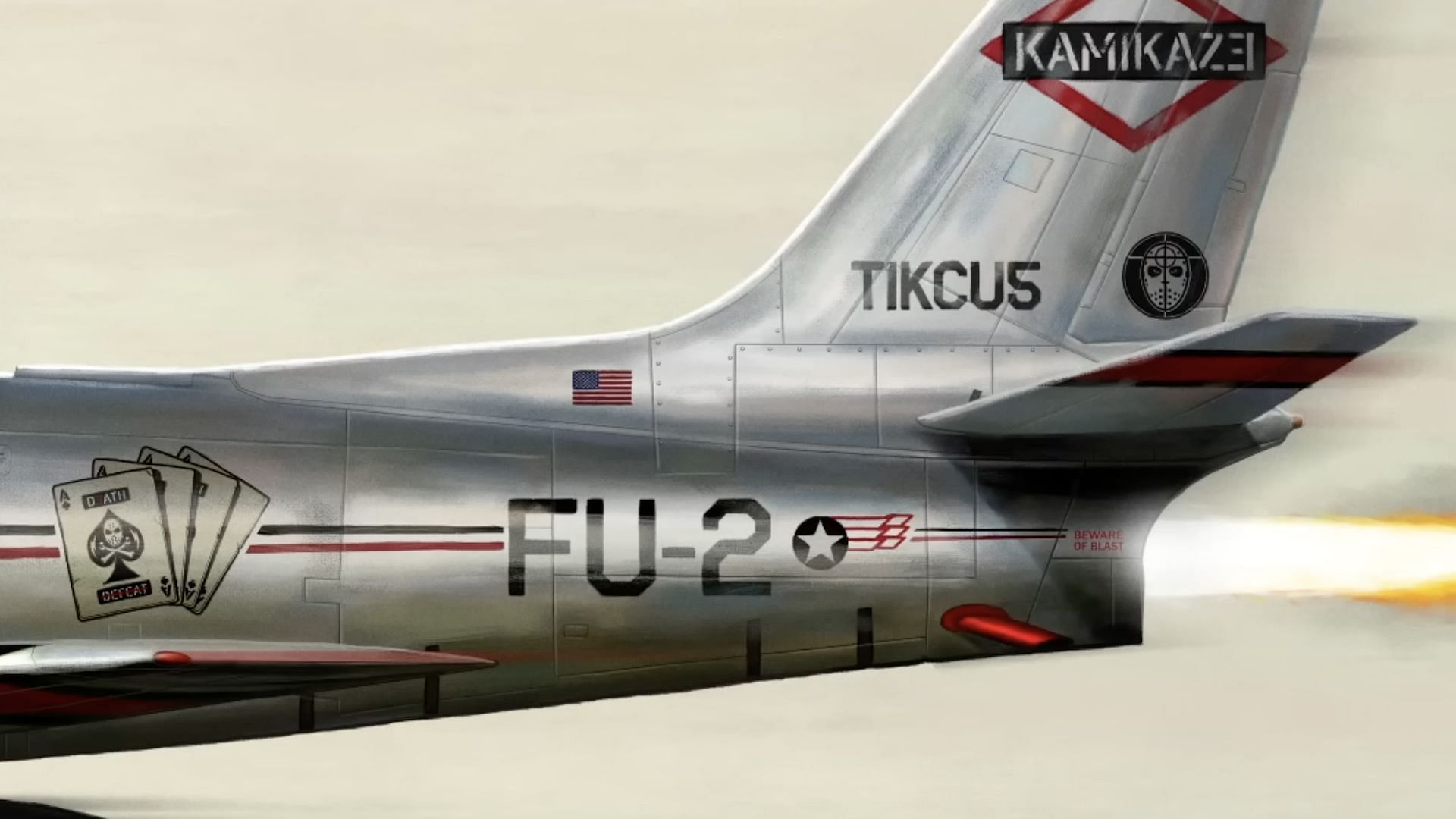 The official album cover for Marshall Mather&#039;s tenth studio album &#039;Kamikaze&#039; (Image via YouTube/@eminem)