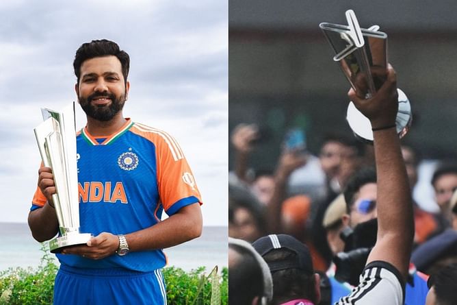 [Watch] Rohit Sharma’s mother kisses him at felicitation ceremony for T20 World Cup winners at Wankhede Stadium