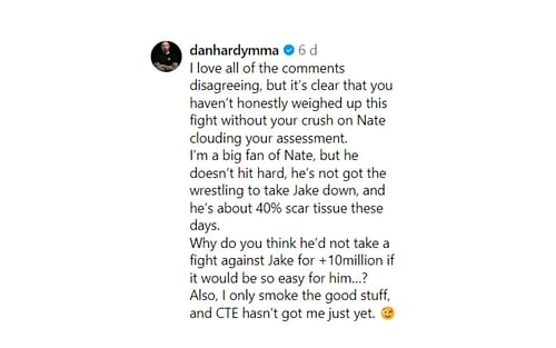 Dan Hardy weighs in on potential Jake Paul vs. Nate Diaz MMA fight [Images via: @mmafighting on Instagram]