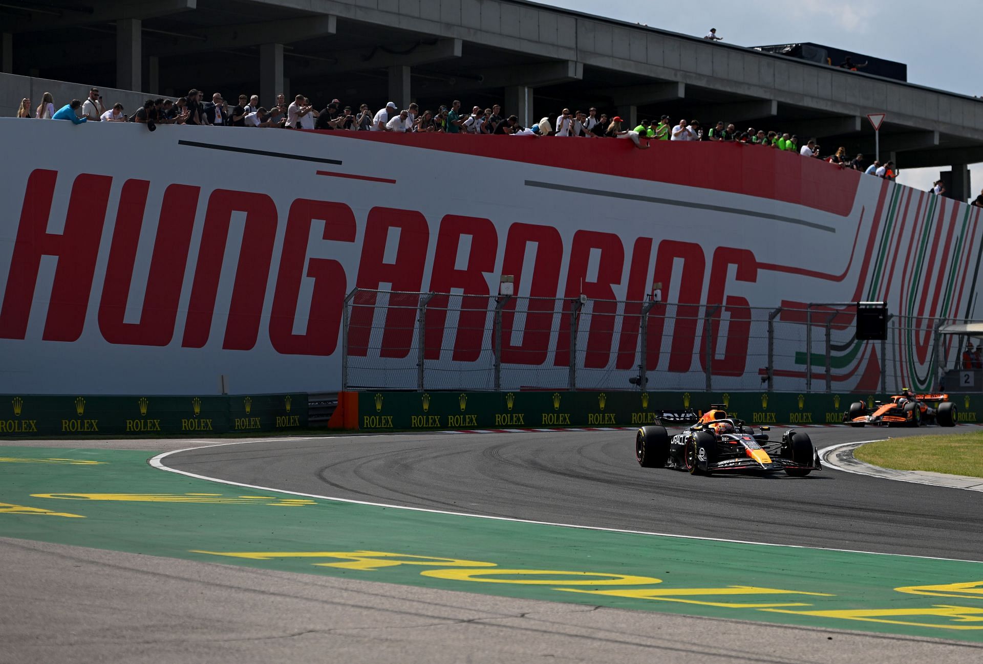 Max Verstappen of the Netherlands driving the (1) Oracle Red Bull Racing RB20 on track during the F1 Grand Prix of Hungary at Hungaroring on July 21, 2024, in Budapest, Hungary. (Photo by Rudy Carezzevoli/Getty Images)