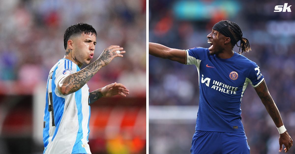 Nonin Madueke on Enzo Fernandez