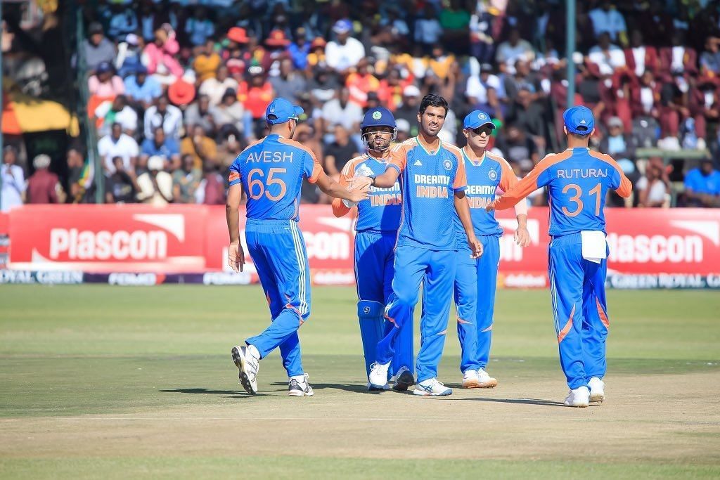 Washington Sundar picked up three wickets in the third T20I against Zimbabwe. [P/C: BCCI/X]