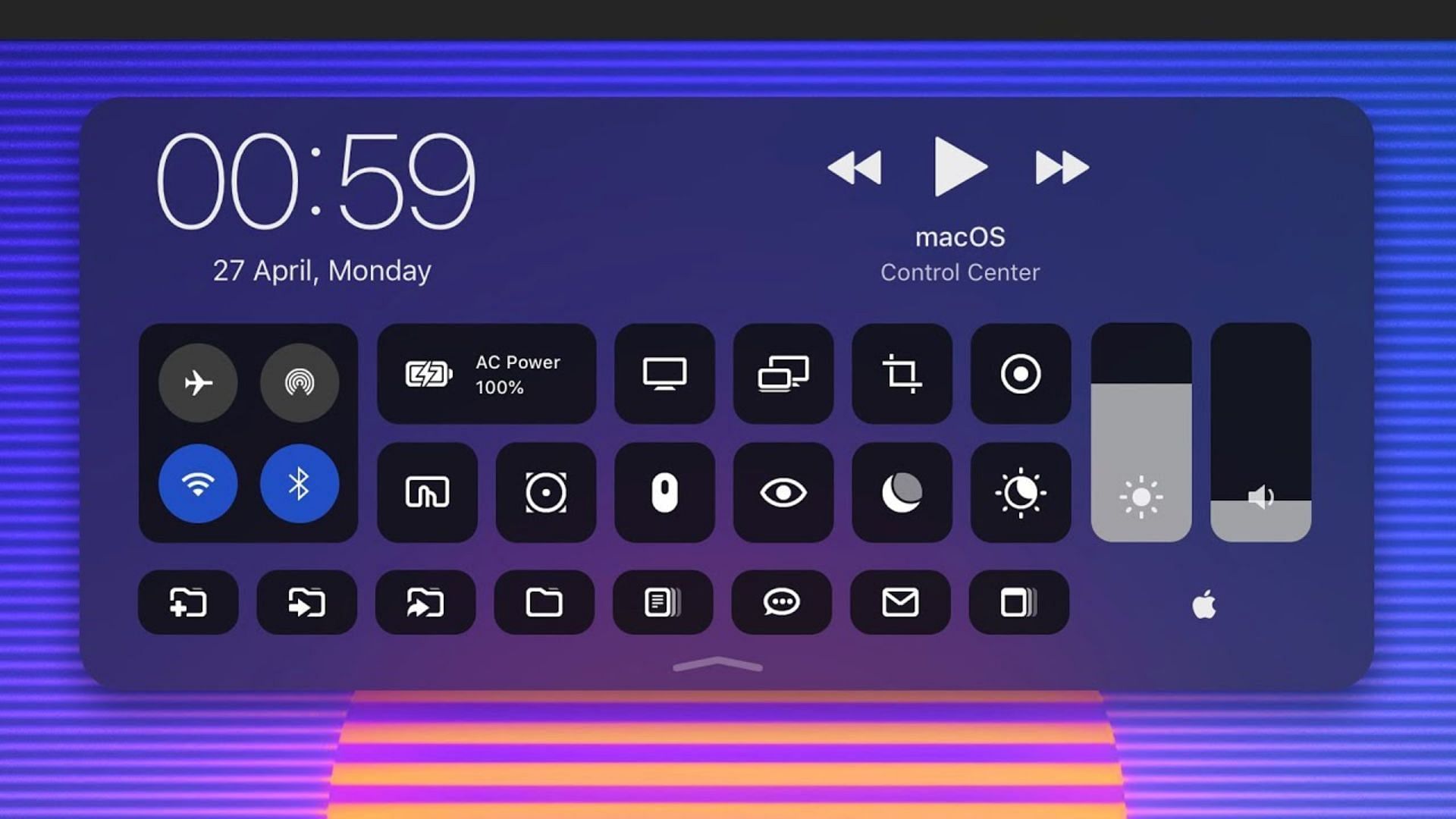 Control center on macOS (Image via YouTube/Jake Fishman)