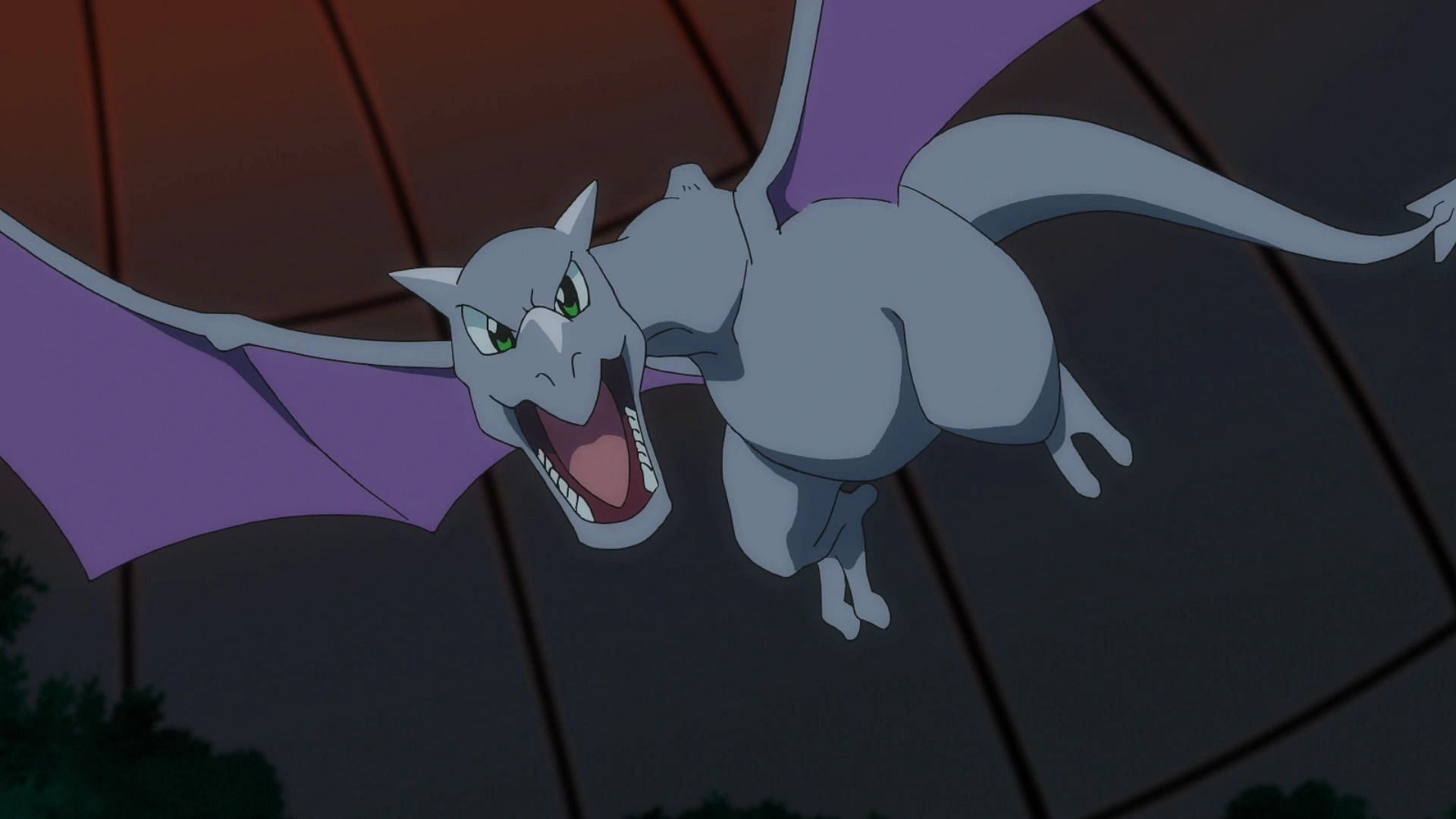 Aerodactyl evolves into Mega Aerodactyl (Image via TPC)