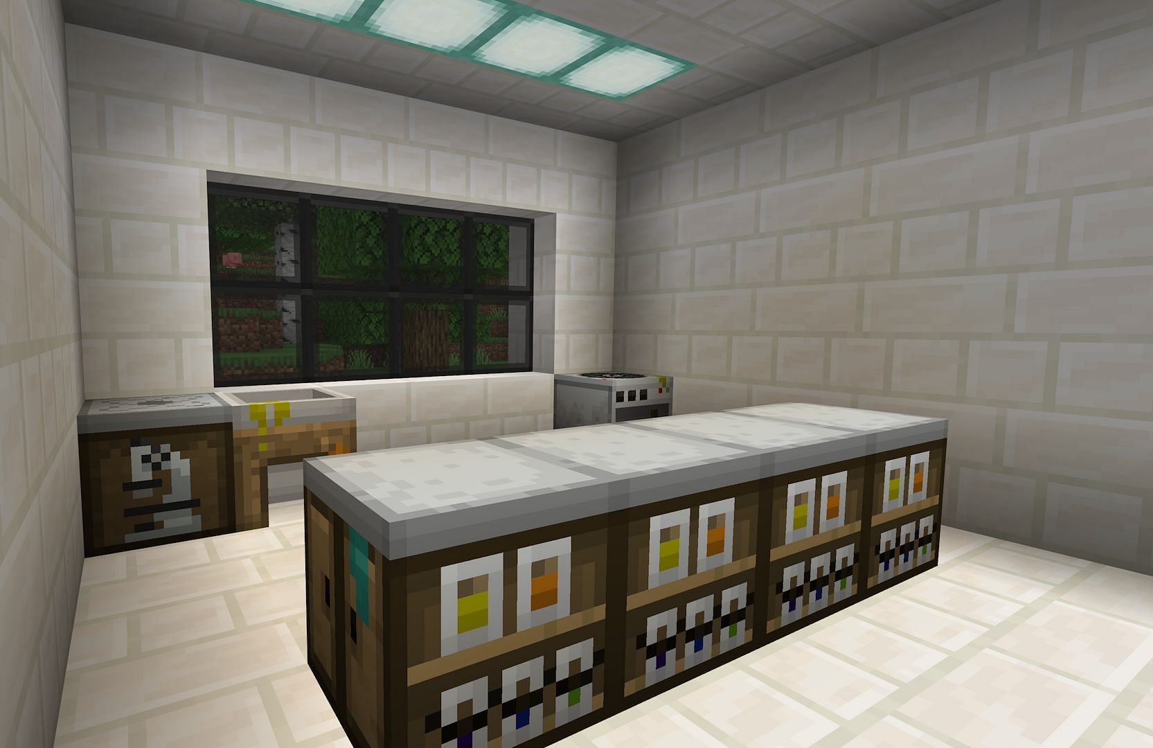 A lab made in Bedrock&#039;s Education Edition (Image via Mojang)