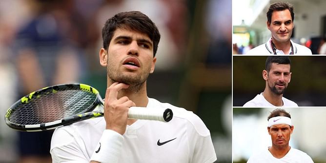 "As far as numbers go, it's Novak Djokovic; For me, it's Rafael Nadal & Roger Federer" - Carlos Alcaraz on 'GOAT' debate