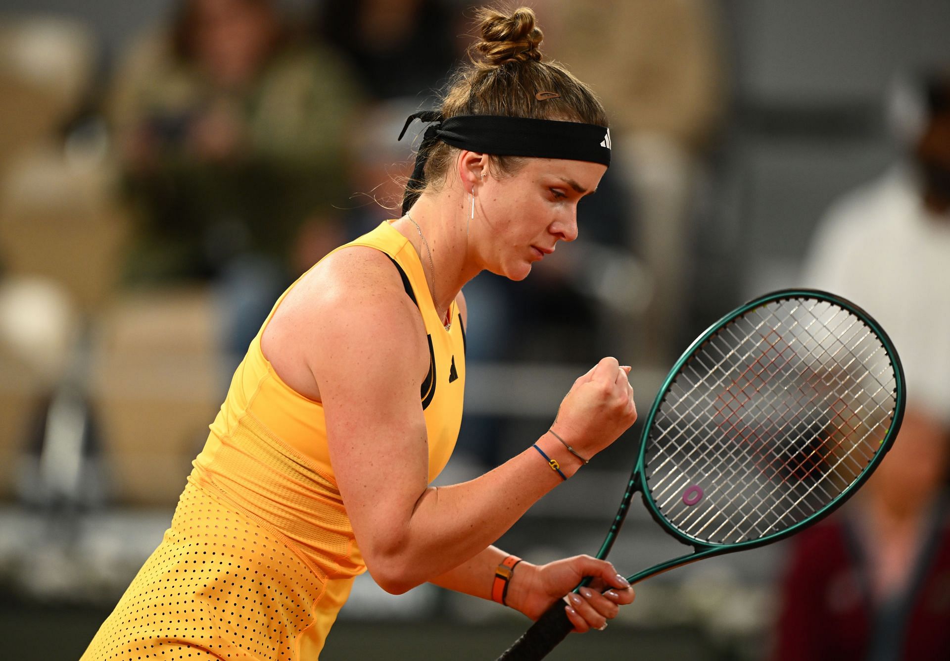 Elina Svitolina celebrating a point at the 2024 French Open (Getty Images)