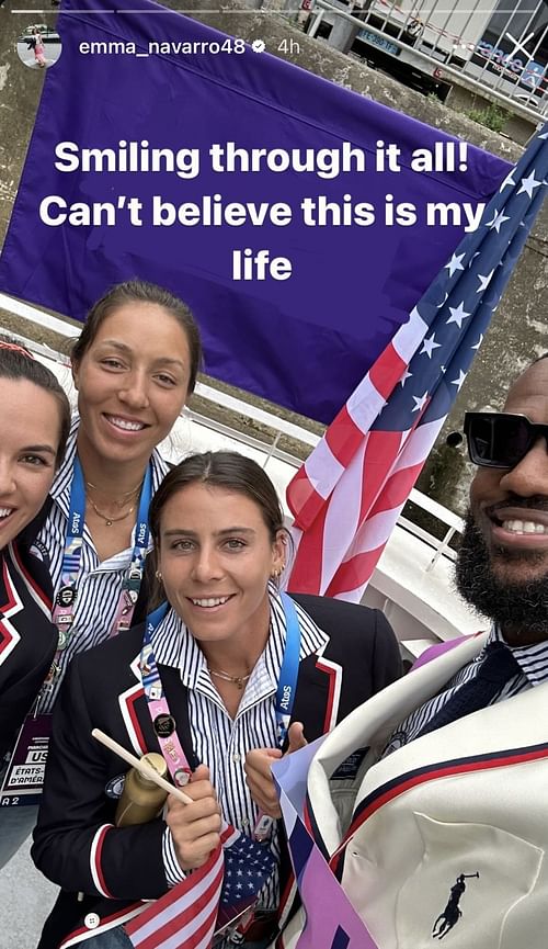 LeBron James with American tennis player Emma Navarro