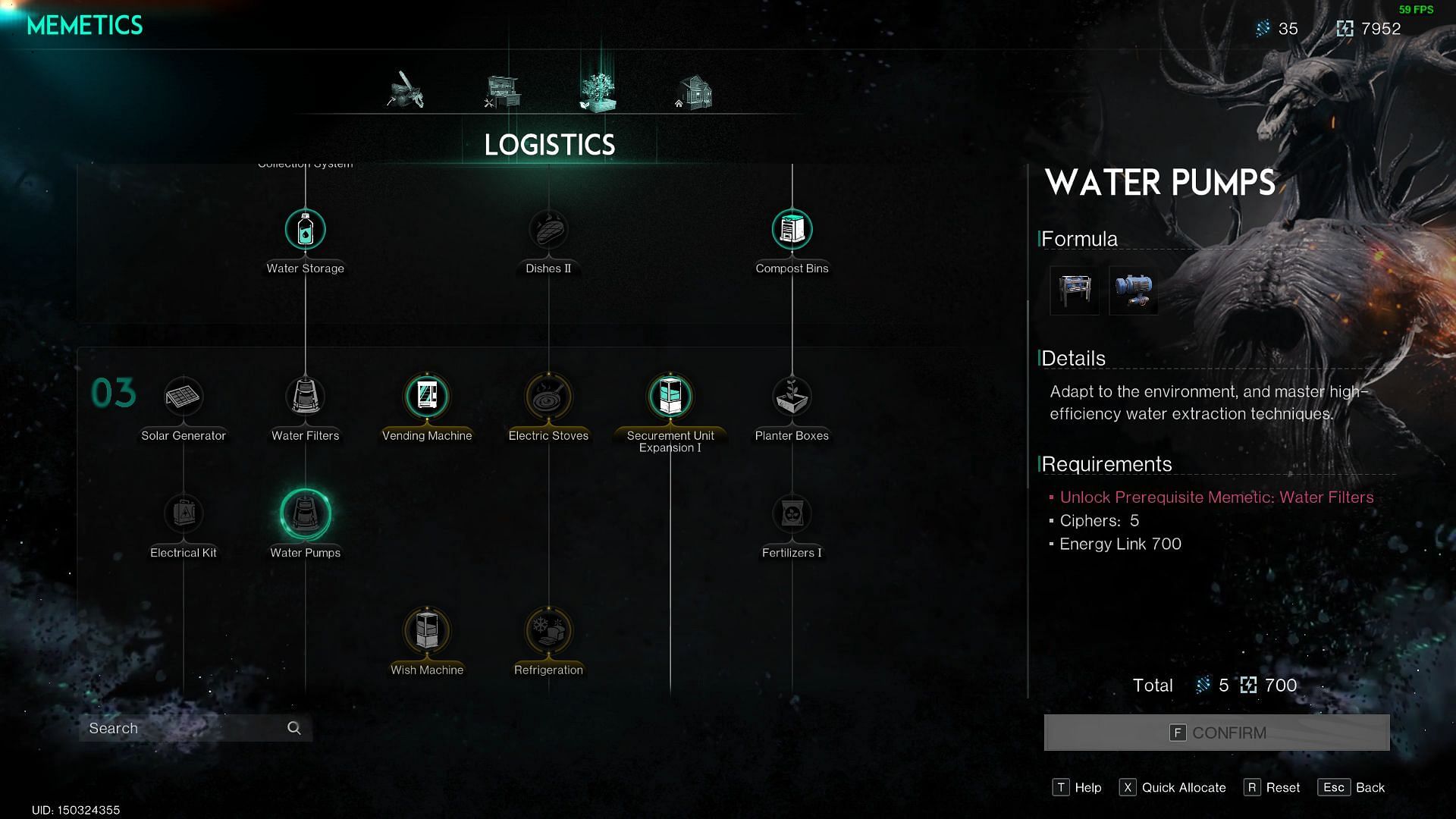 You need to unlock Water Pumps from the Memetics tree to collect Polluted Water in Once Human (Image via NetEase)