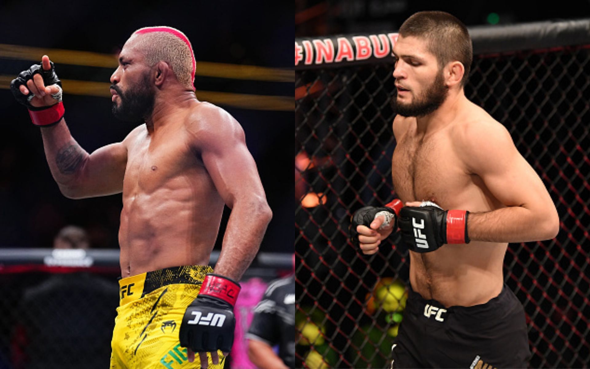 Deiveson Figueiredo (left) trains with Khabib Nurmagomedov (right) [Image credits: Getty Images]