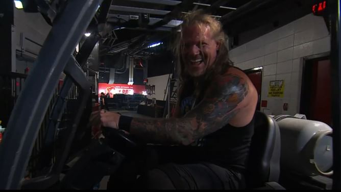[Video] Chris Jericho drives 2-time WWE United States Champion through a wall in a forklift