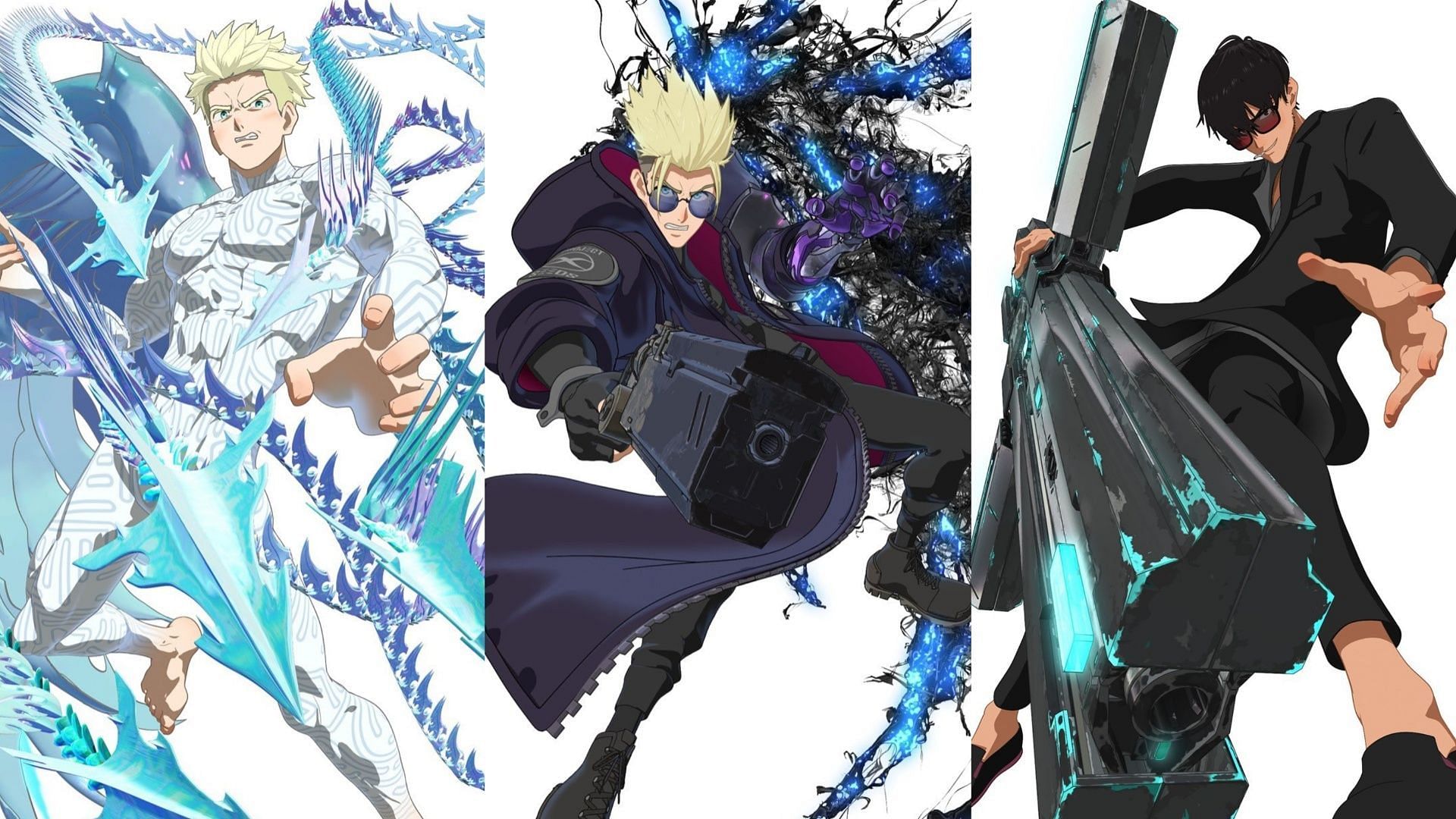 Millions Knives, Vash the Stampede, and Nicholas D. Wolfwood as seen in the character visuals of Trigun: Stargaze (Image via Orange)