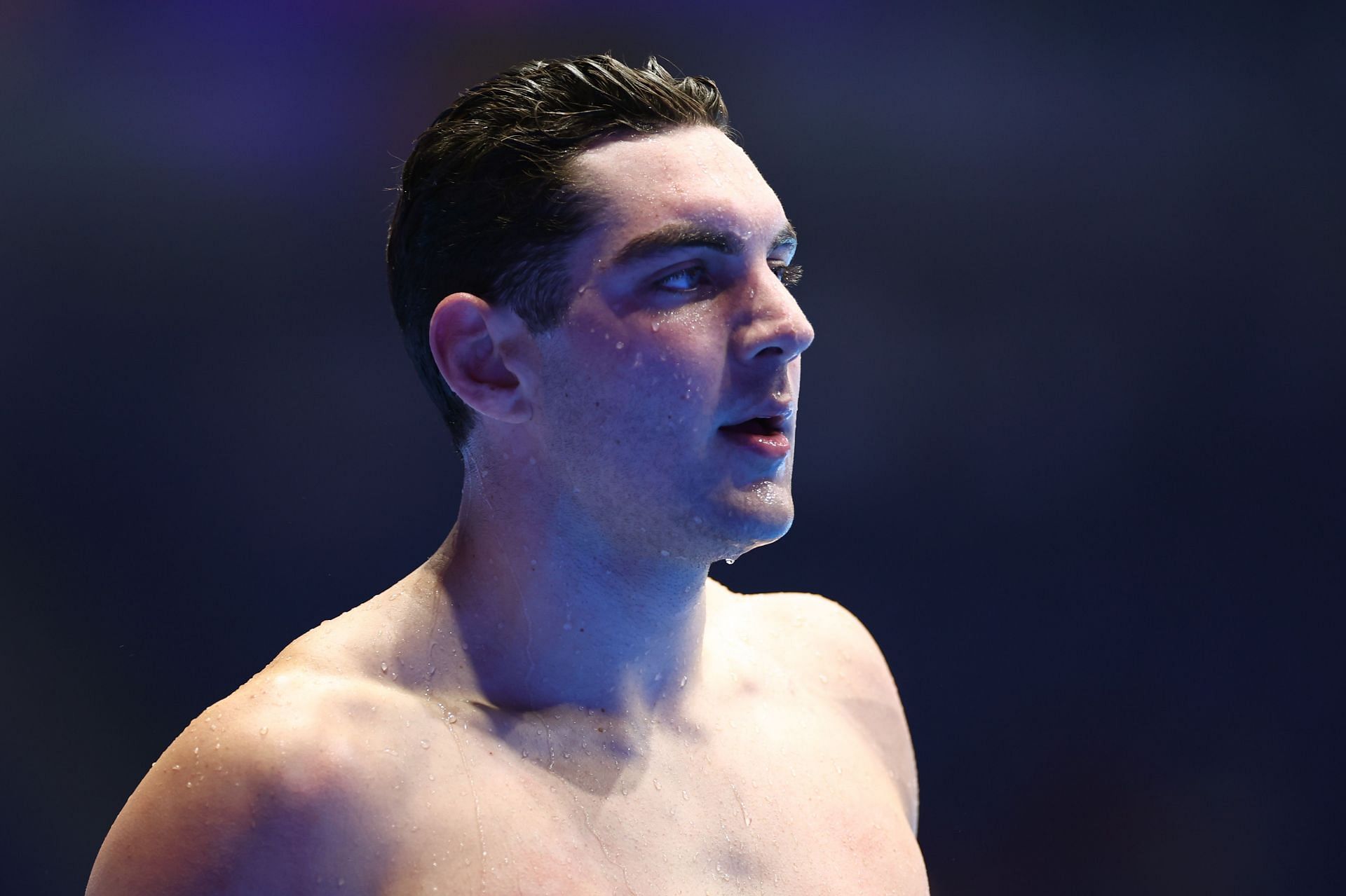 Jack Alexy at 2024 U.S. Olympic Team Swimming Trials at Lucas Oil Stadium. (Photo by Sarah Stier/Getty Images)