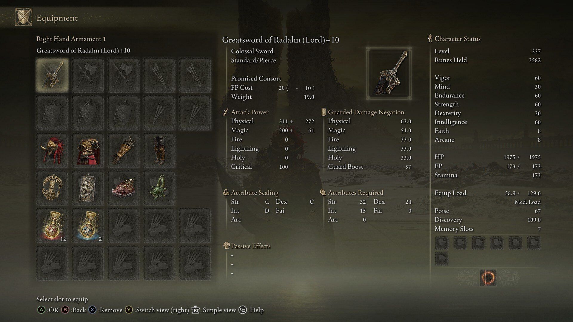 The Promised Consort Radahn build in Elden Ring Shadow of the Erdtree (Image via FromSoftware)