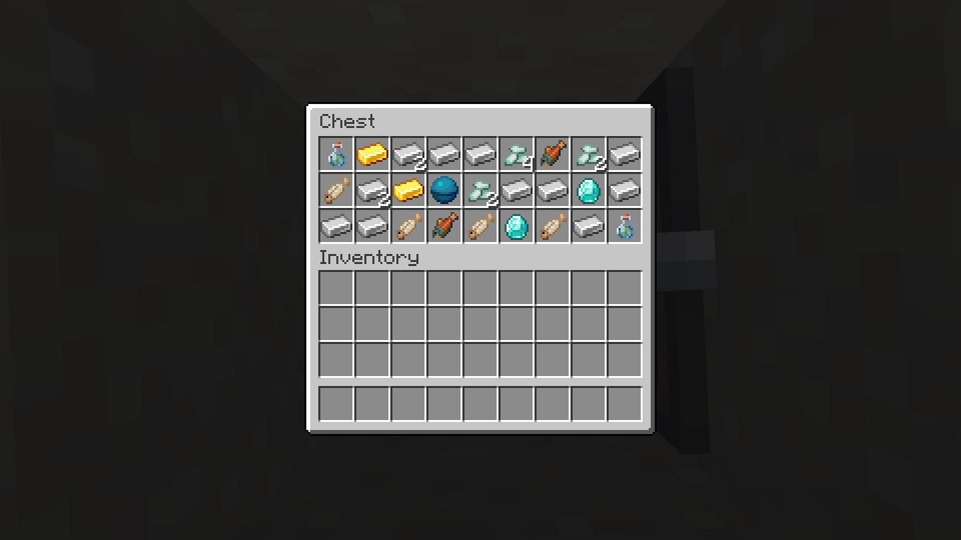 A buried treasure with diamonds (Image via Mojang)