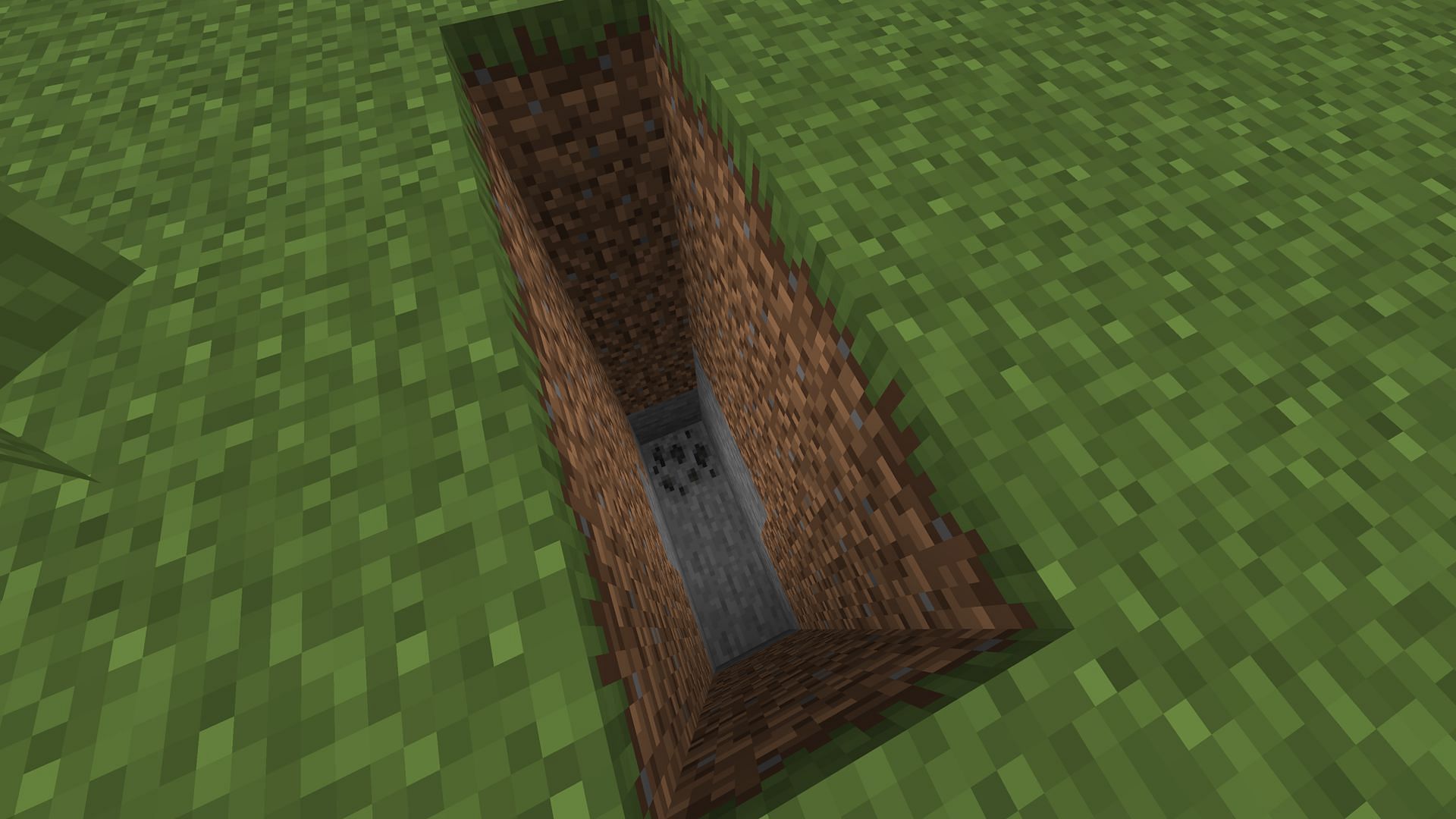 The hole needed to conceal the farm (Image via Mojang)