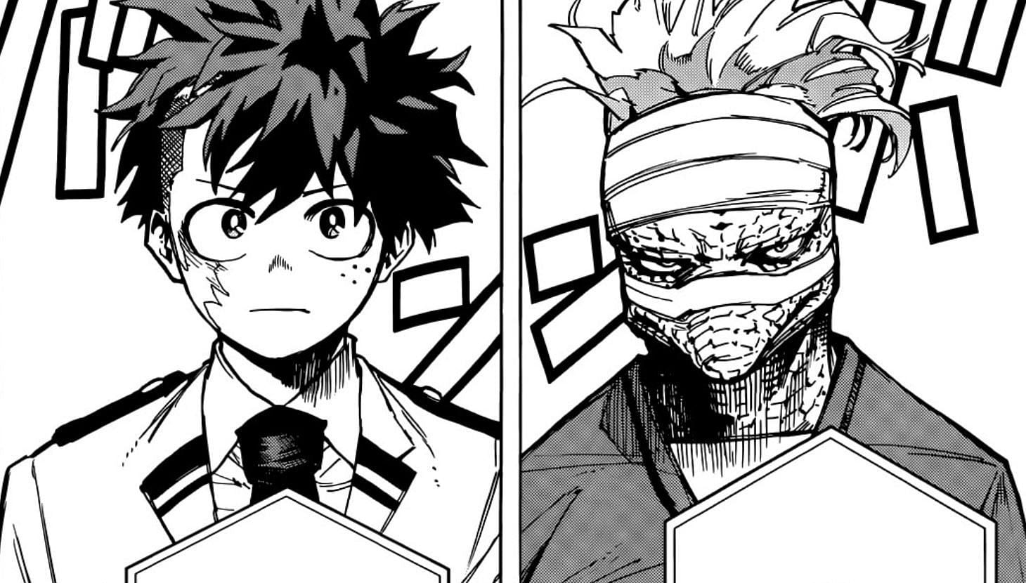 Deku and Spinner as seen in My Hero Academia chapter 427 (Image via Shueisha)