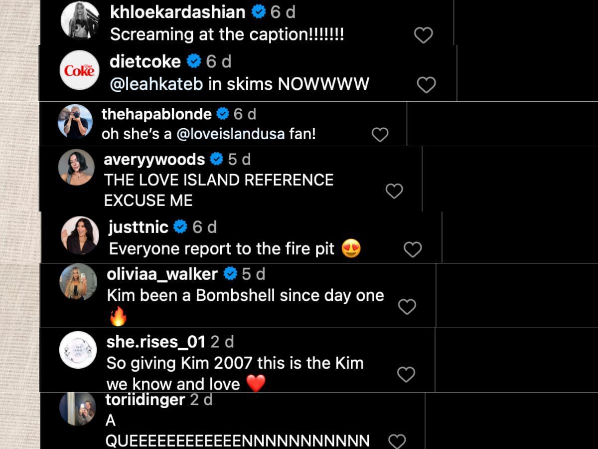 Comments on Kim&#039;s post (Images via Instagram/@kimkardashian)