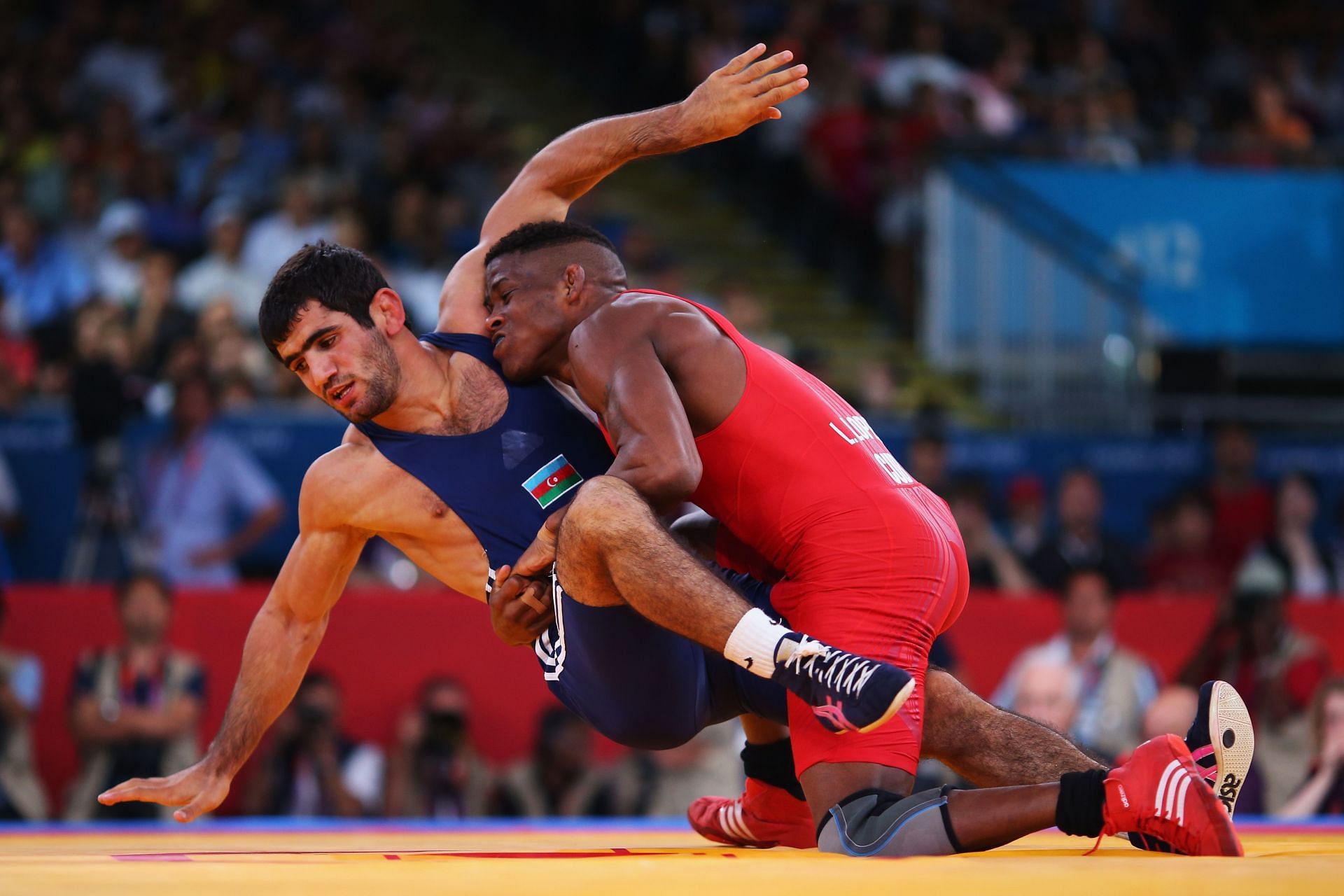 Men&#039;s Freestyle 66 kg Wrestling bronze medal fight at the 2012 Olympic Games at ExCeL in London, England. (Photo by Getty Images)