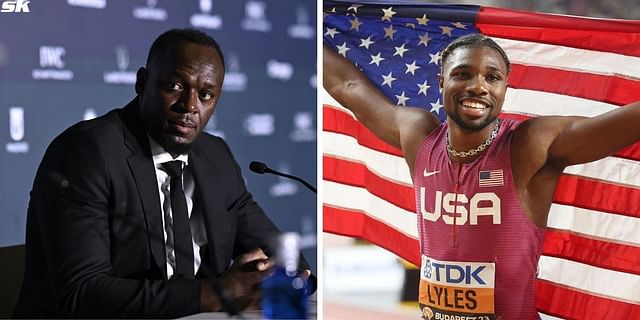 Usain Bolt (L) and Noah Lyles (R). PHOTO: Both from Getty