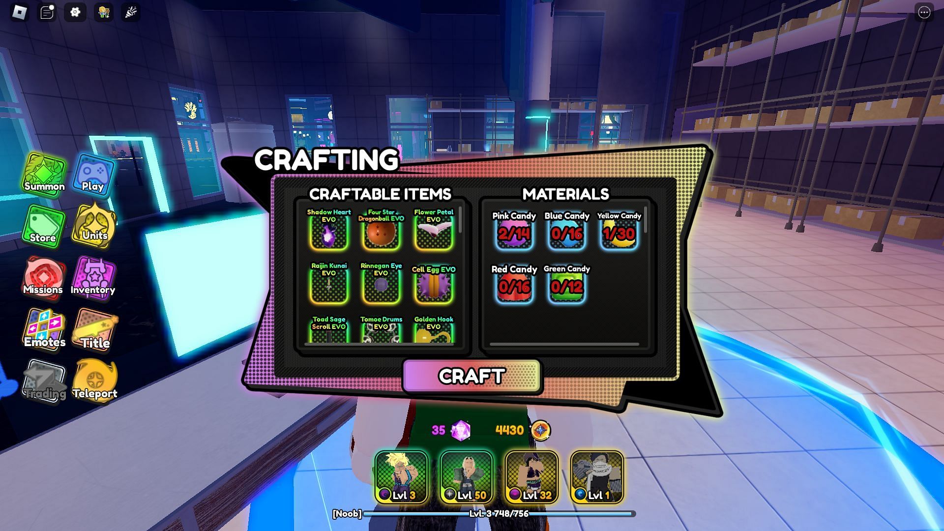 You can craft items at the Crafting station in the Lab (Image via Roblox)