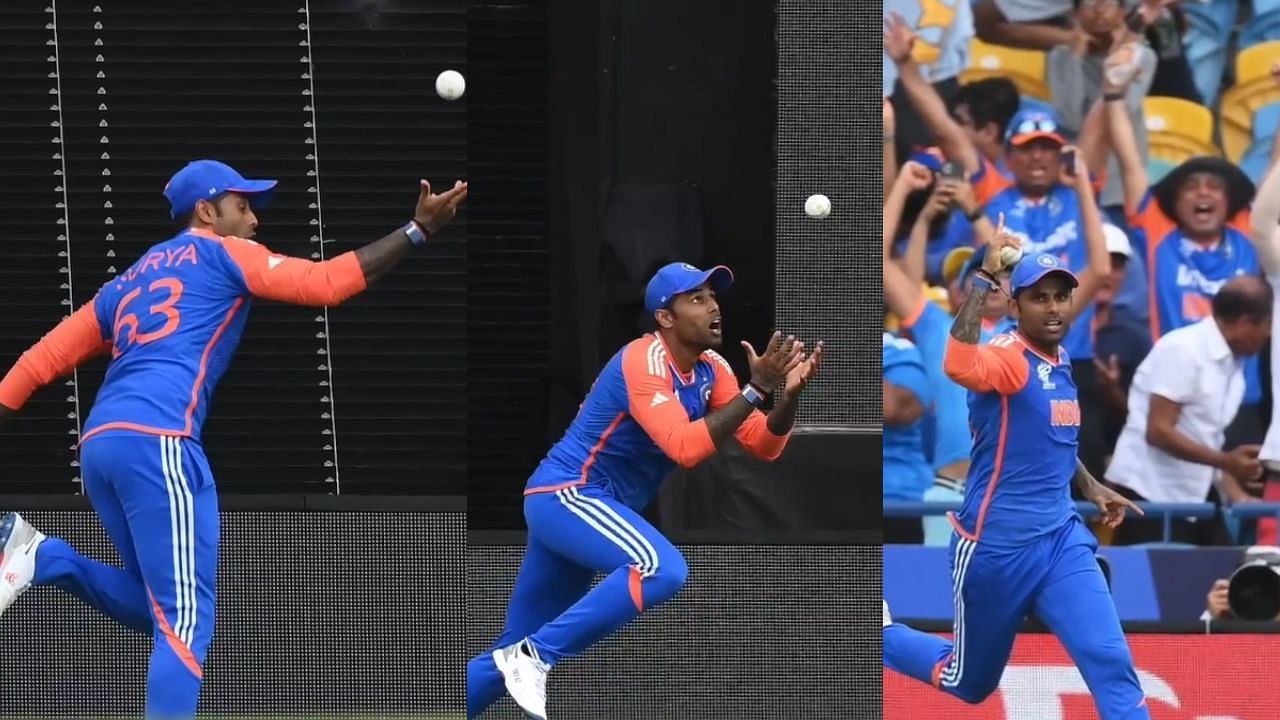 सूर्यकुमार यदाव ने लॉन्ग-ऑफ पर बेहतरीन कैच पकड़ा था (Snapshots from bcc.tv video)