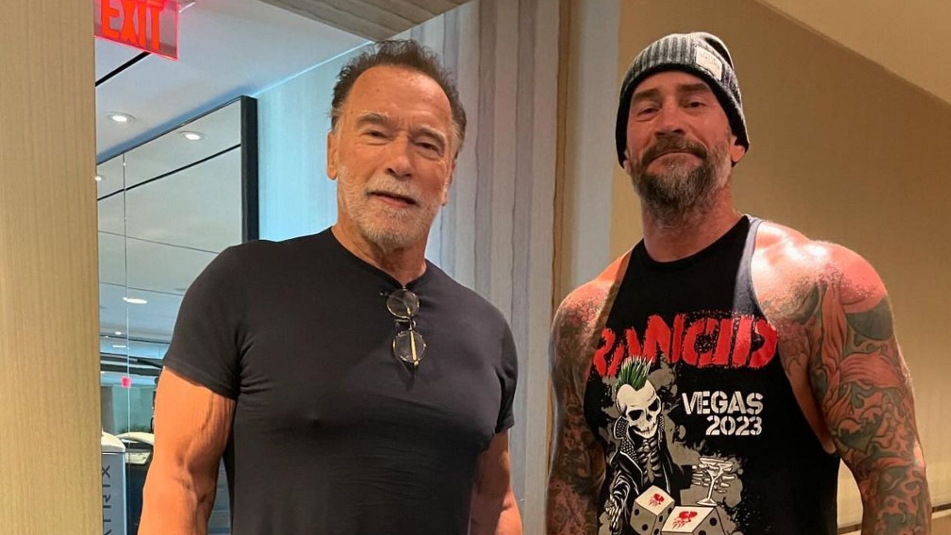 Arnold Schwarzenegger and CM Punk in Toronto (Image Source: @cmpunk)