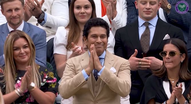[Watch] Sachin Tendulkar receives a hero’s welcome at Wimbledon
