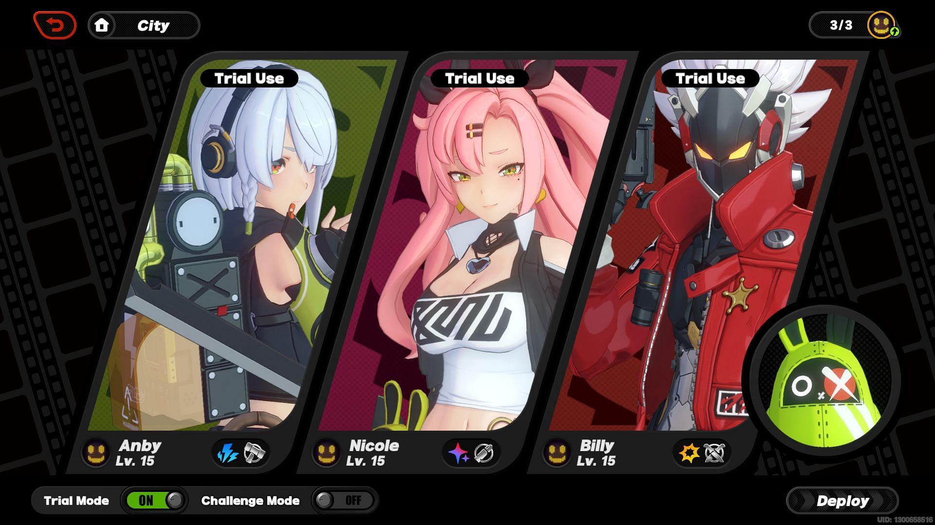 Team lineup with Bangboo in Zenless Zone Zero (Image via HoYoverse)