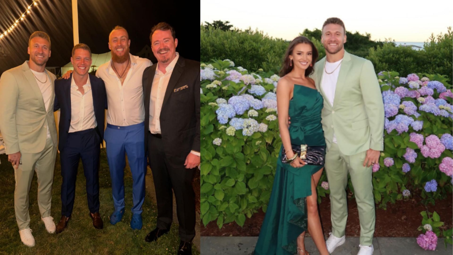 Kristin and Kyle Juszczyk at the McCaffrey/Culpo wedding. (Photos via Kristin Juszczyk IG)