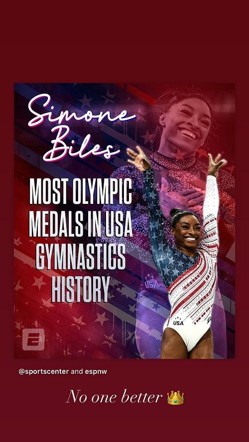 Ronika Stone reats to Simone Biles' historic feat