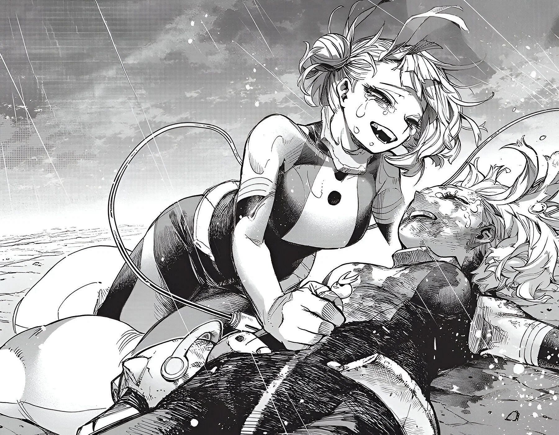 Toga saves Uraraka (image via Shueisha)