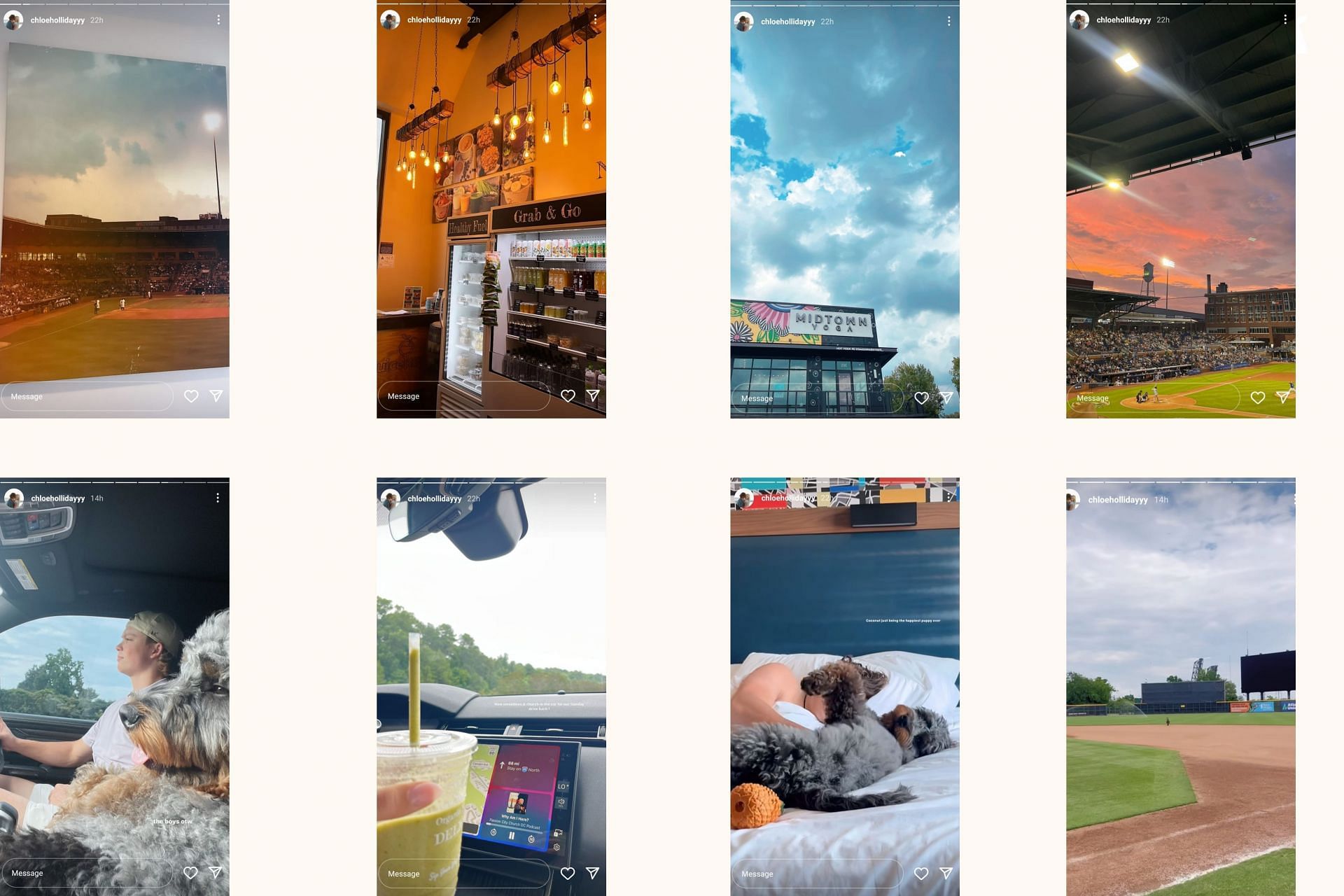 The collection of pictures Chloe shared on her IG story | @chloehollidayyy on Instagram