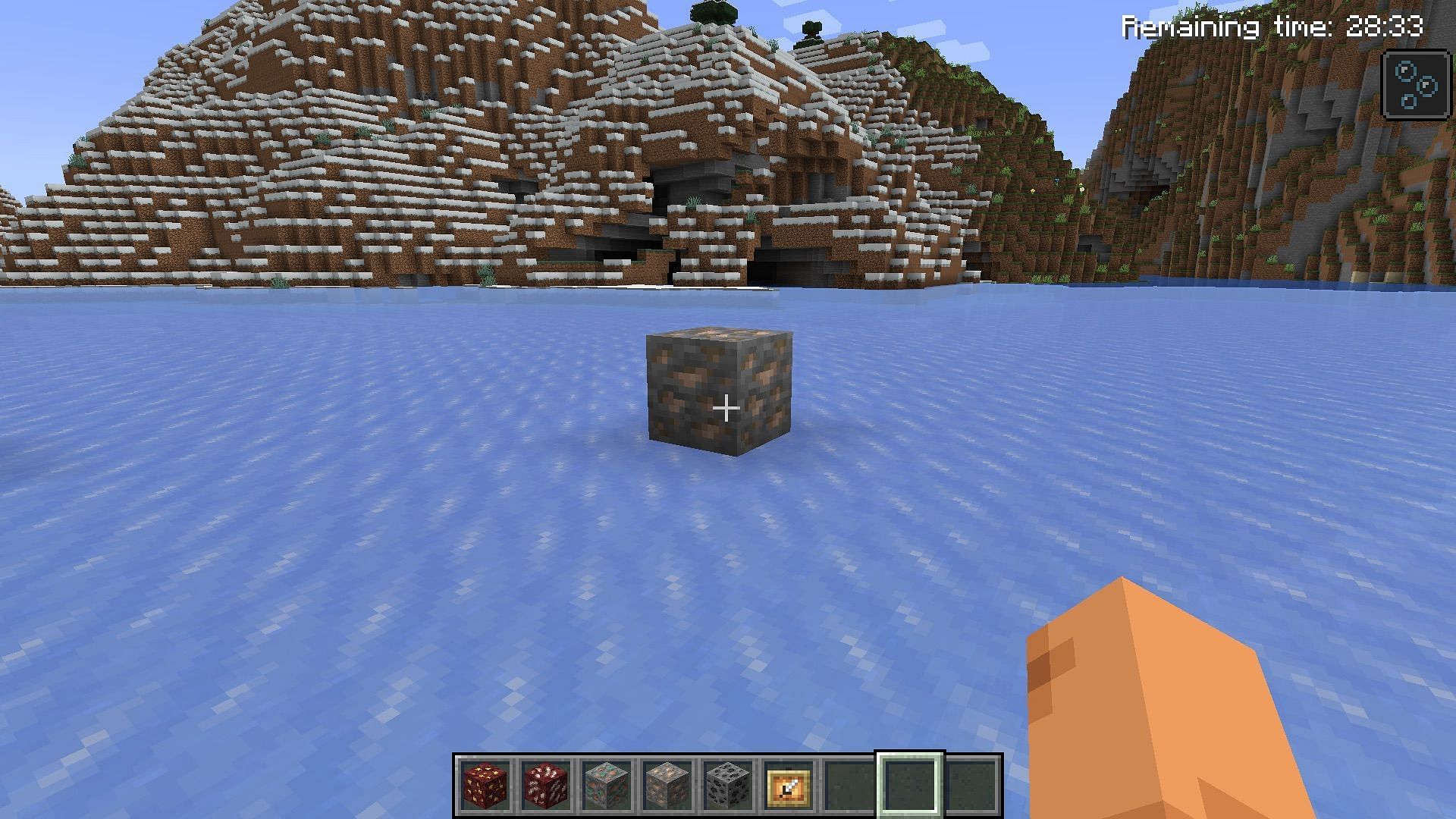 The iron ore in Minecraft (Image via Mojang Studios)